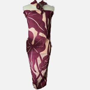 Chic Floral Wrap Scarf - Maroon and Beige